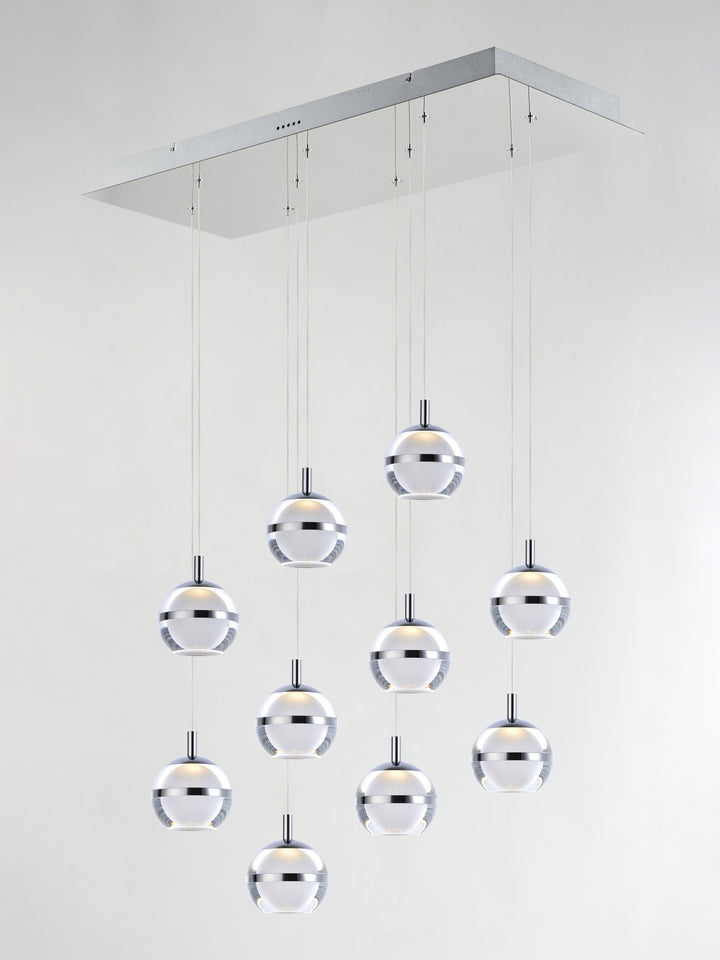 Swank LED 10-Light Rectangular Pendant by Studio M Lighting – lifestyle