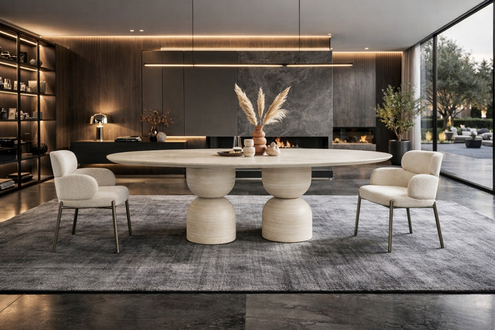 Rocca Oval Dining Table by Whiteline Modern Living – lifestyle