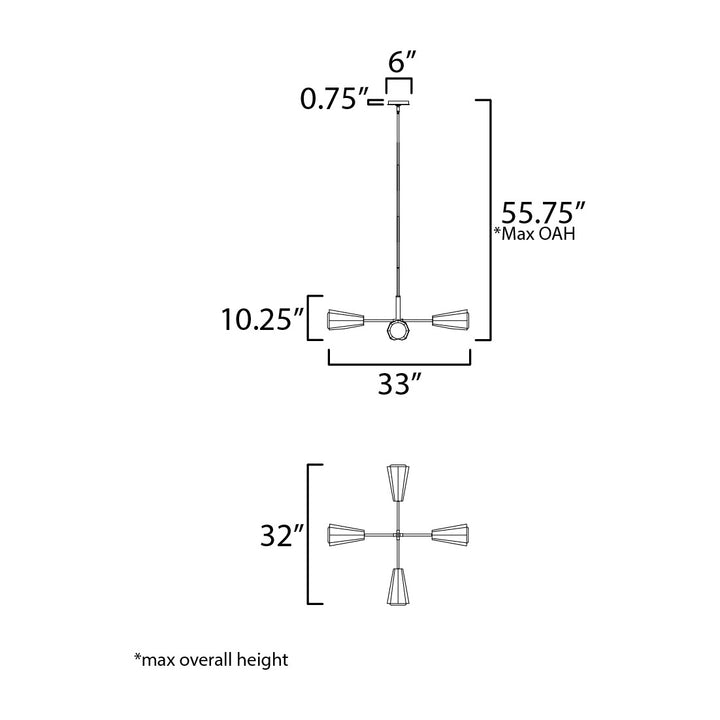 Rizzo 4-Light Chandelier by Studio M Lighting – line drawing