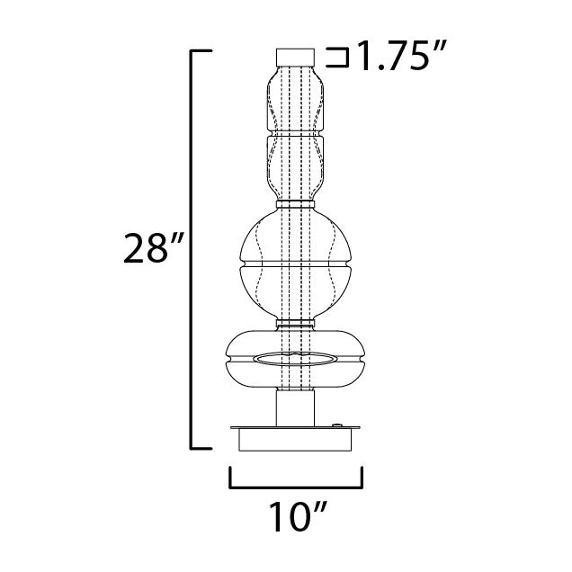Gusto 28" LED Table Lamp by Studio M Lighting – line drawing