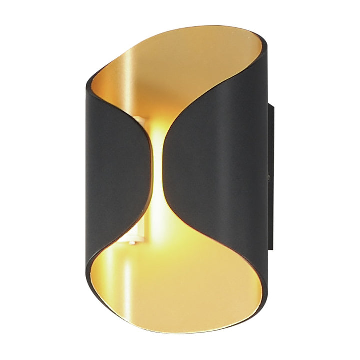 Folio 10" LED Outdoor Wall Lamp by Studio M Lighting in Black / Gold