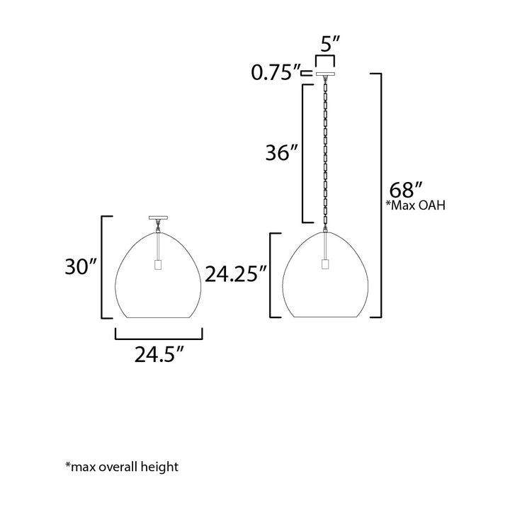 Gilda X-Large Pendant by Studio M Lighting – line drawing