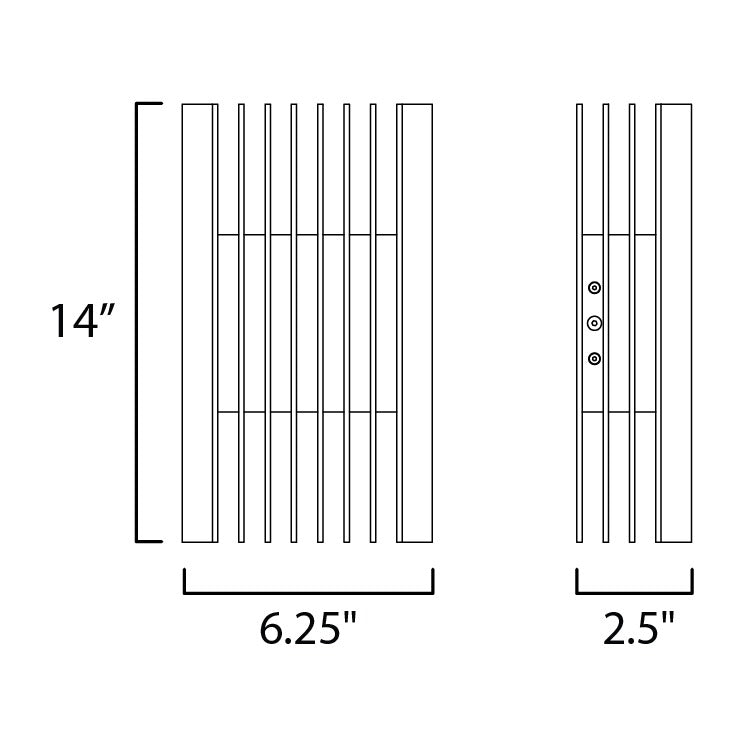 Rampart Large LED Outdoor Wall Sconce by Studio M Lighting – line drawing