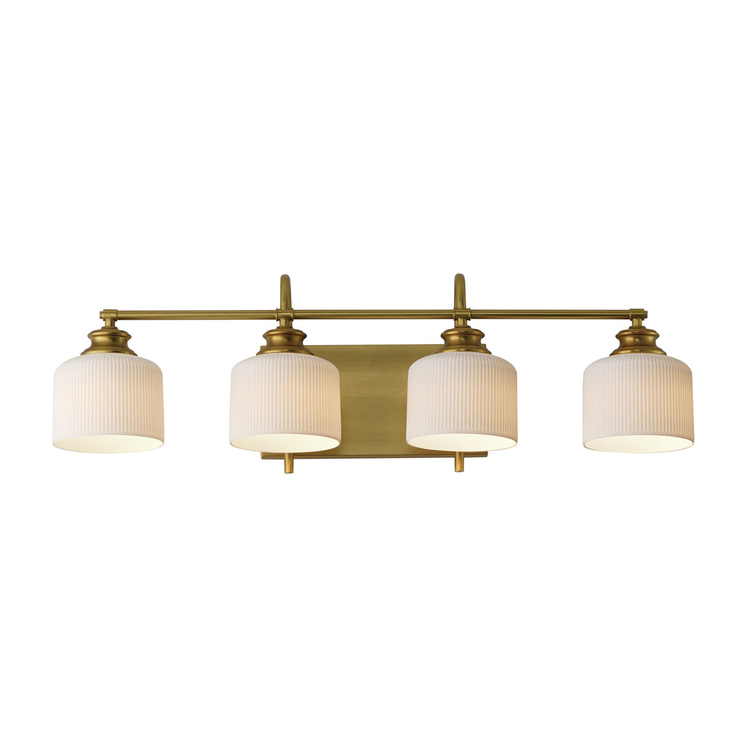Bisque 4-Light Bath Vanity by Studio M Lighting in Natural Aged Brass