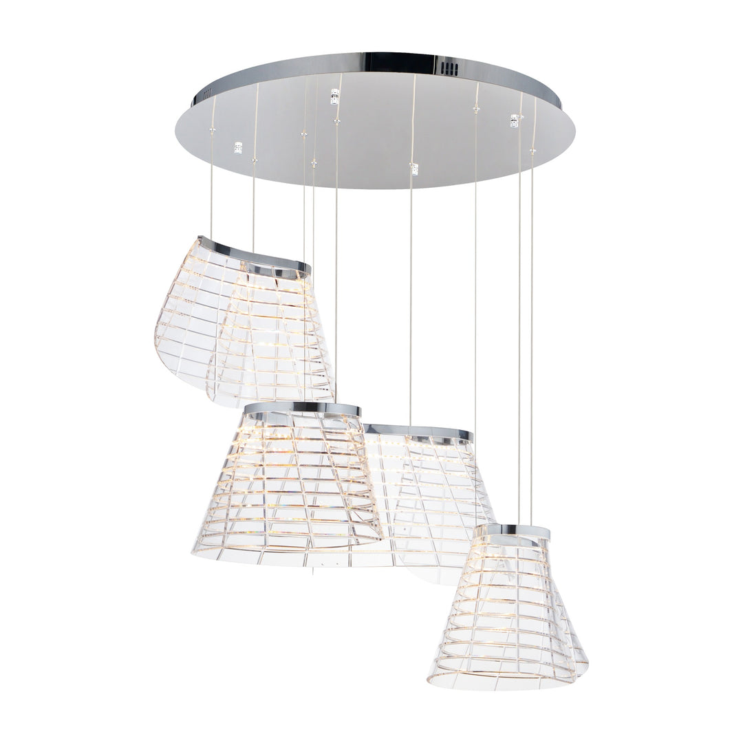 Tartan 3-Light LED Pendant by Studio M Lighting in Polished Chrome