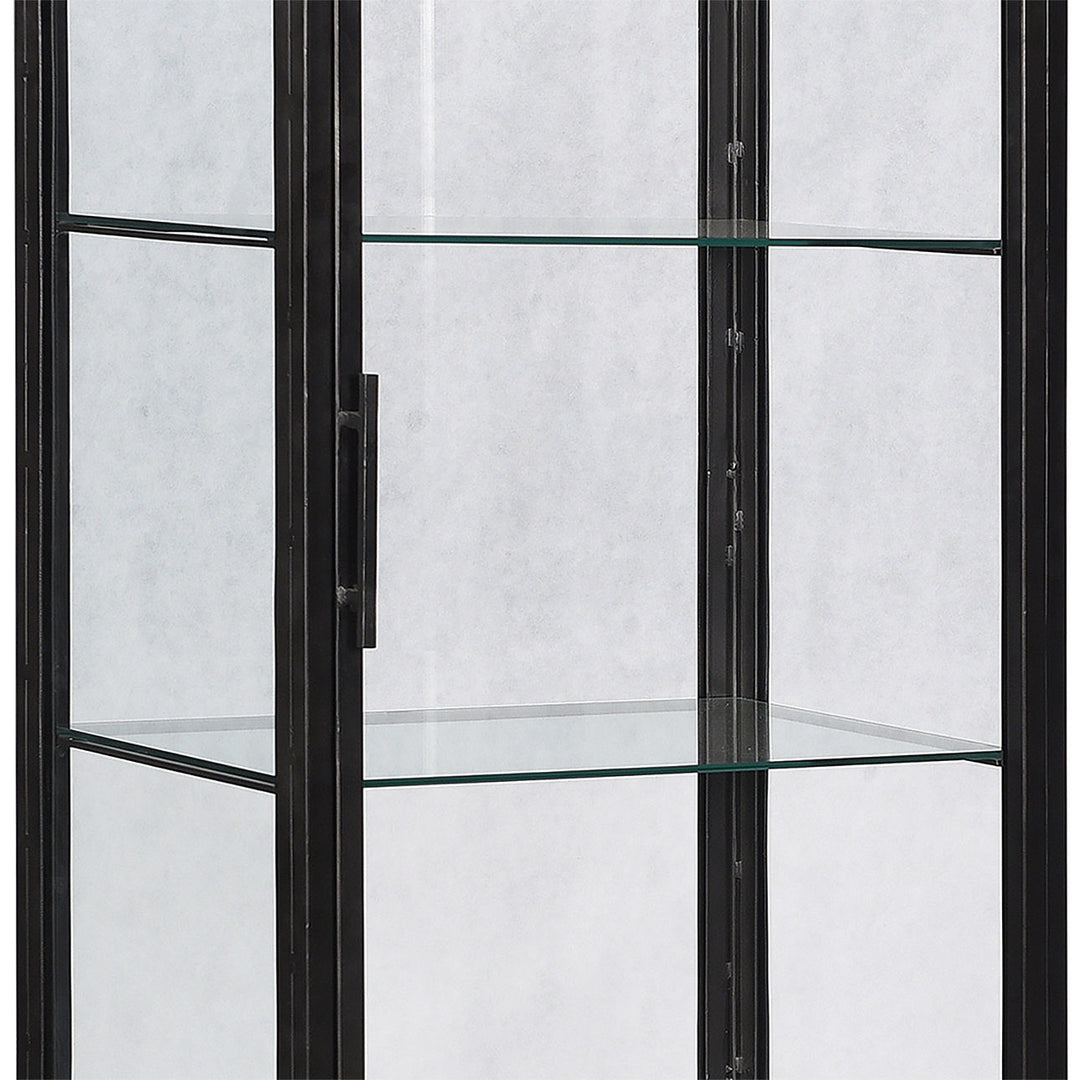 Benton Slim Glass Storage Cabinet, detail 1 view