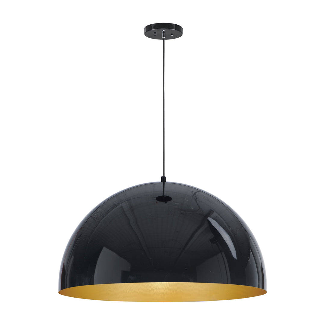 Hemisphere LED Pendant 254906 by Studio M Lighting in Gloss Black / Gold