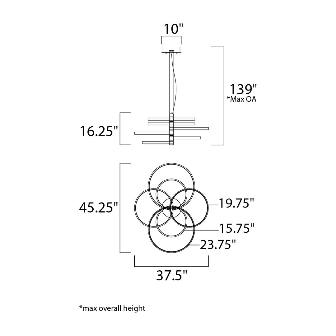 Hoopla LED Pendant 254327 by Studio M Lighting – line drawing