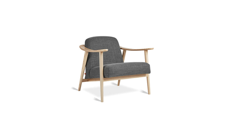 Baltic Chair in Andorra Pewter with Natural Ash frame on white background