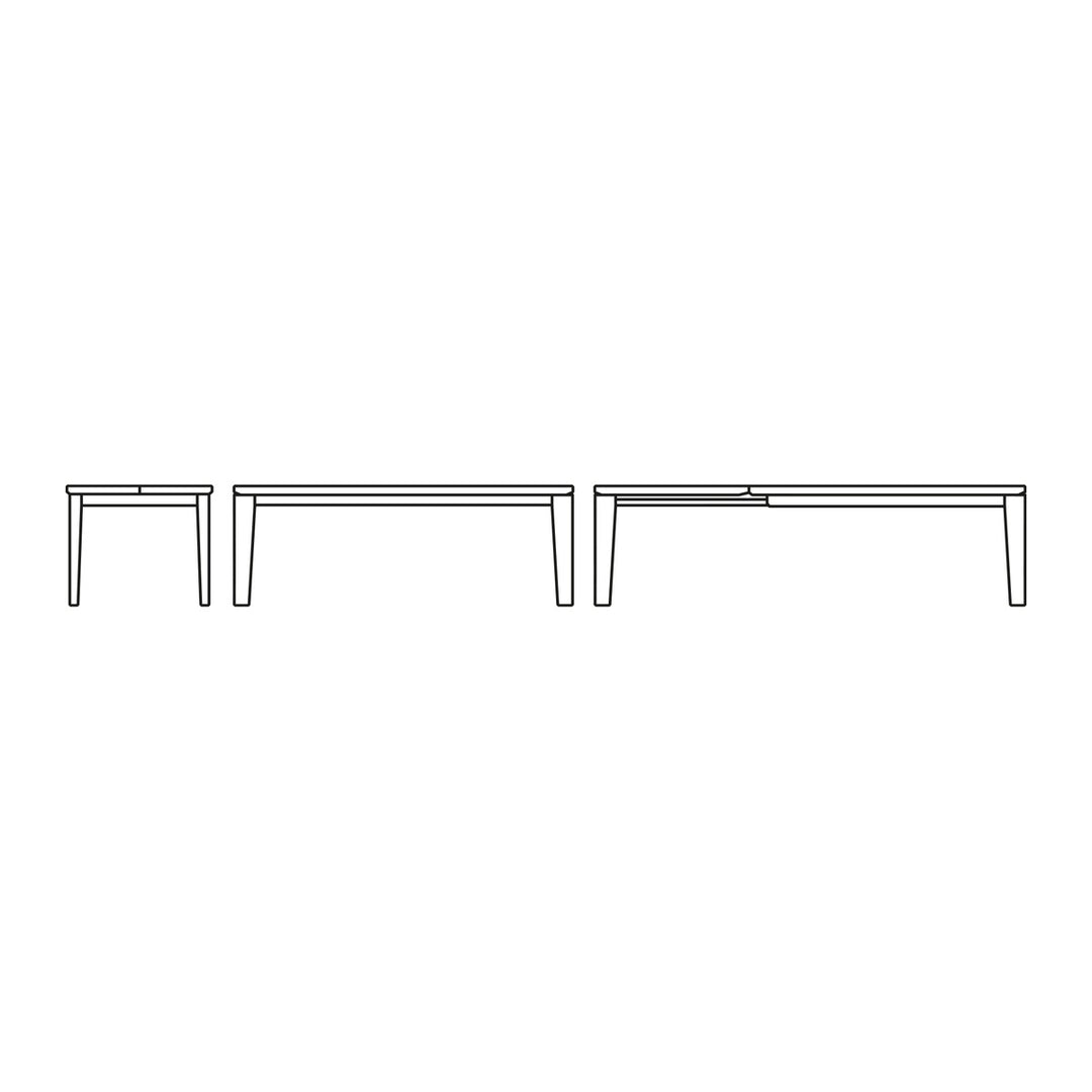 Band Extendable Dining Table by Connubia line drawing