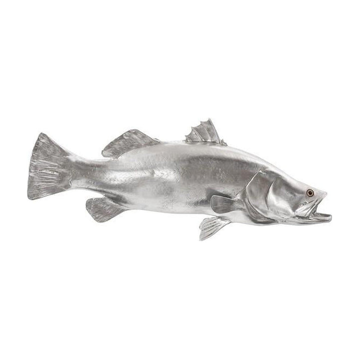 Barramundi Fish Wall Sculpture, Resin, Silver Leaf Phillips Collection