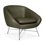 Ethnicraft Barrow lounge chair in green leather