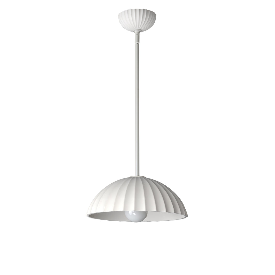 Basilica 1-Light LED Pendant (13.75" W) by ET2 Lighting in Chalk White, front view