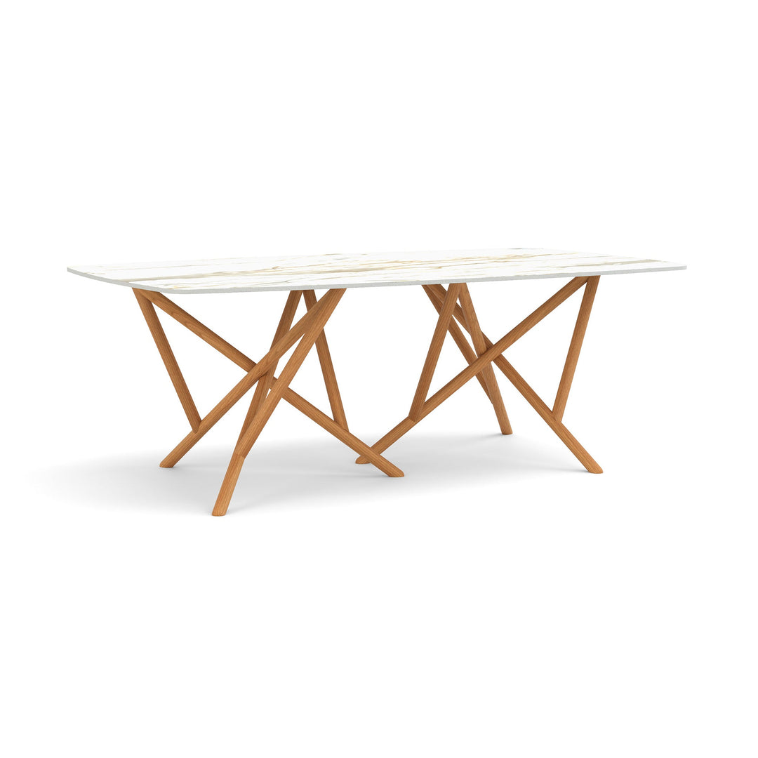 Baton boat-shaped sintered stone top dining table