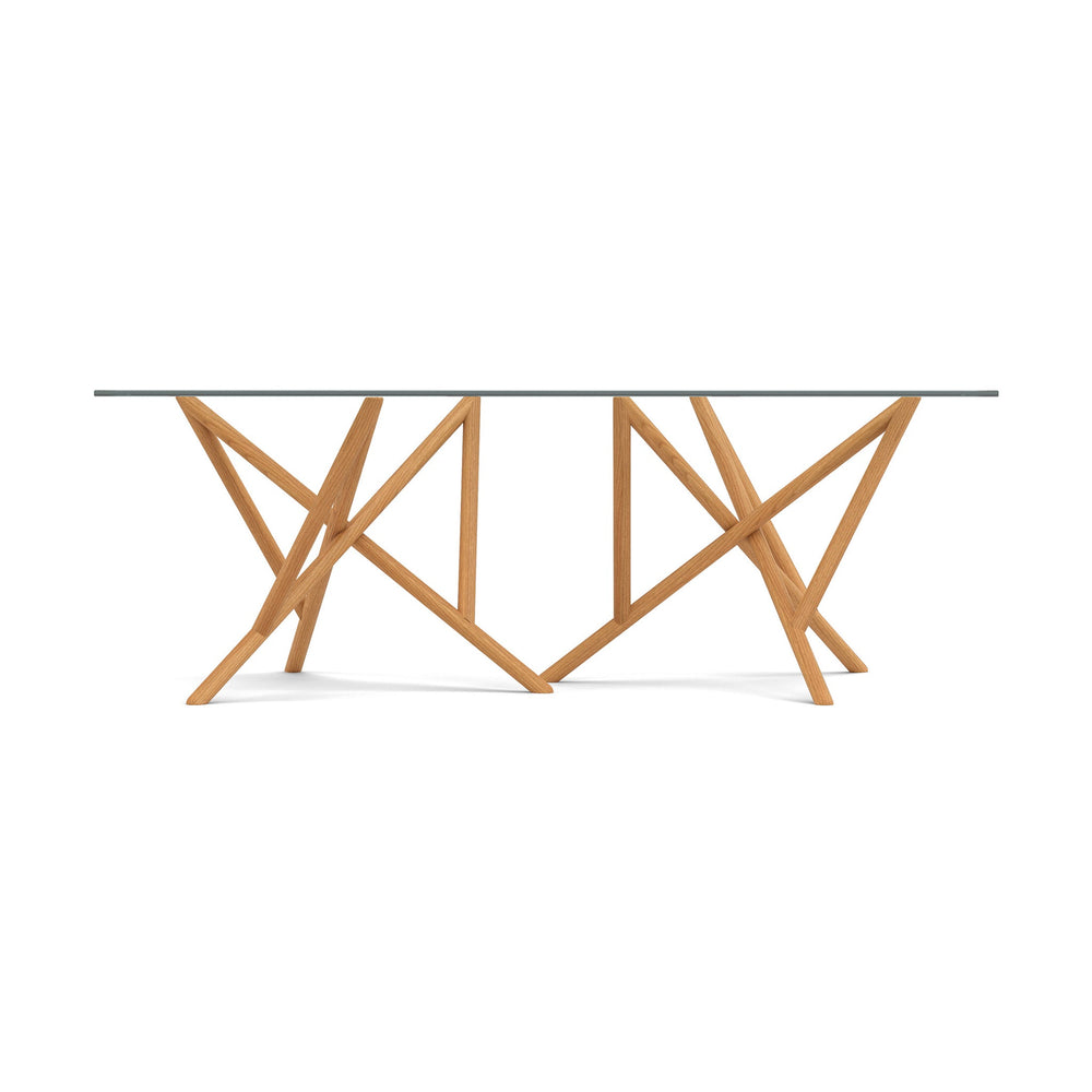 Baton Rectangular Glass Top Table angle view