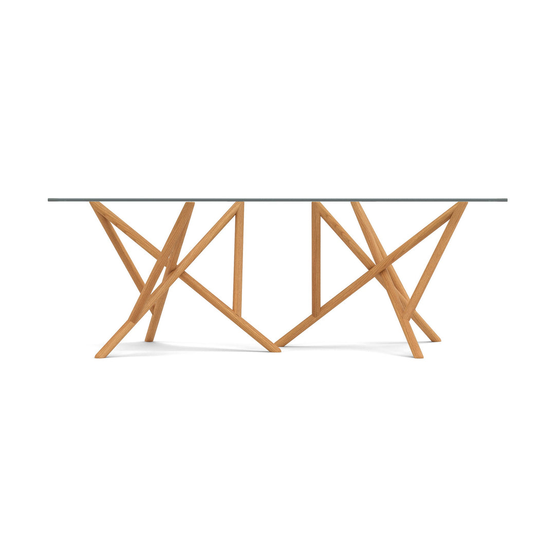 Baton Rectangular Glass Top Table angle view