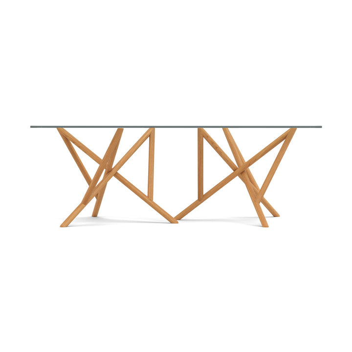 Baton Rectangular Glass Top Table angle view