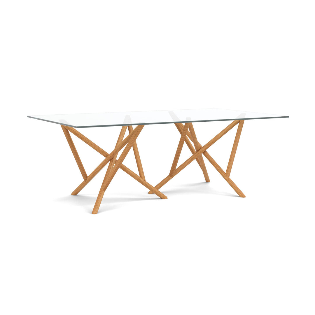 Baton Rectangular Glass Top Table by Copeland Furniture