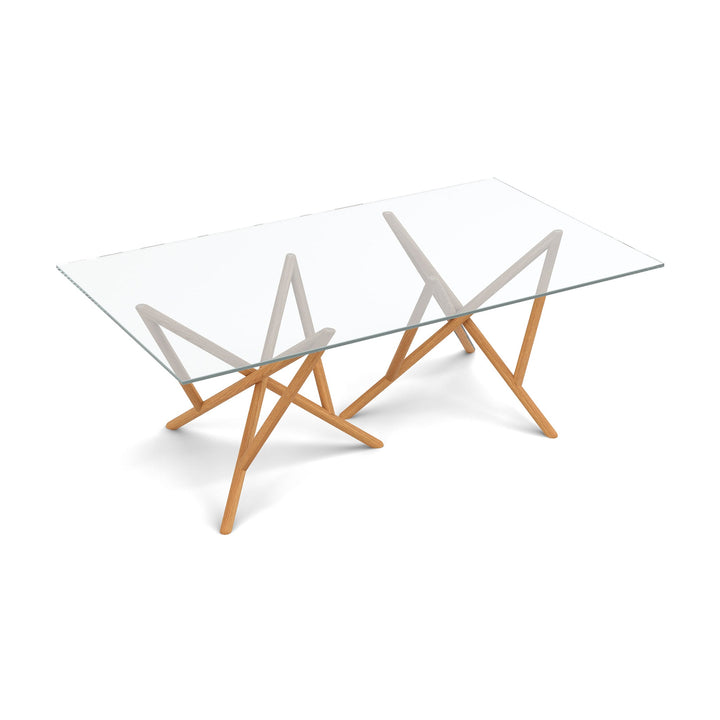 Baton Rectangular Glass Top Table detail