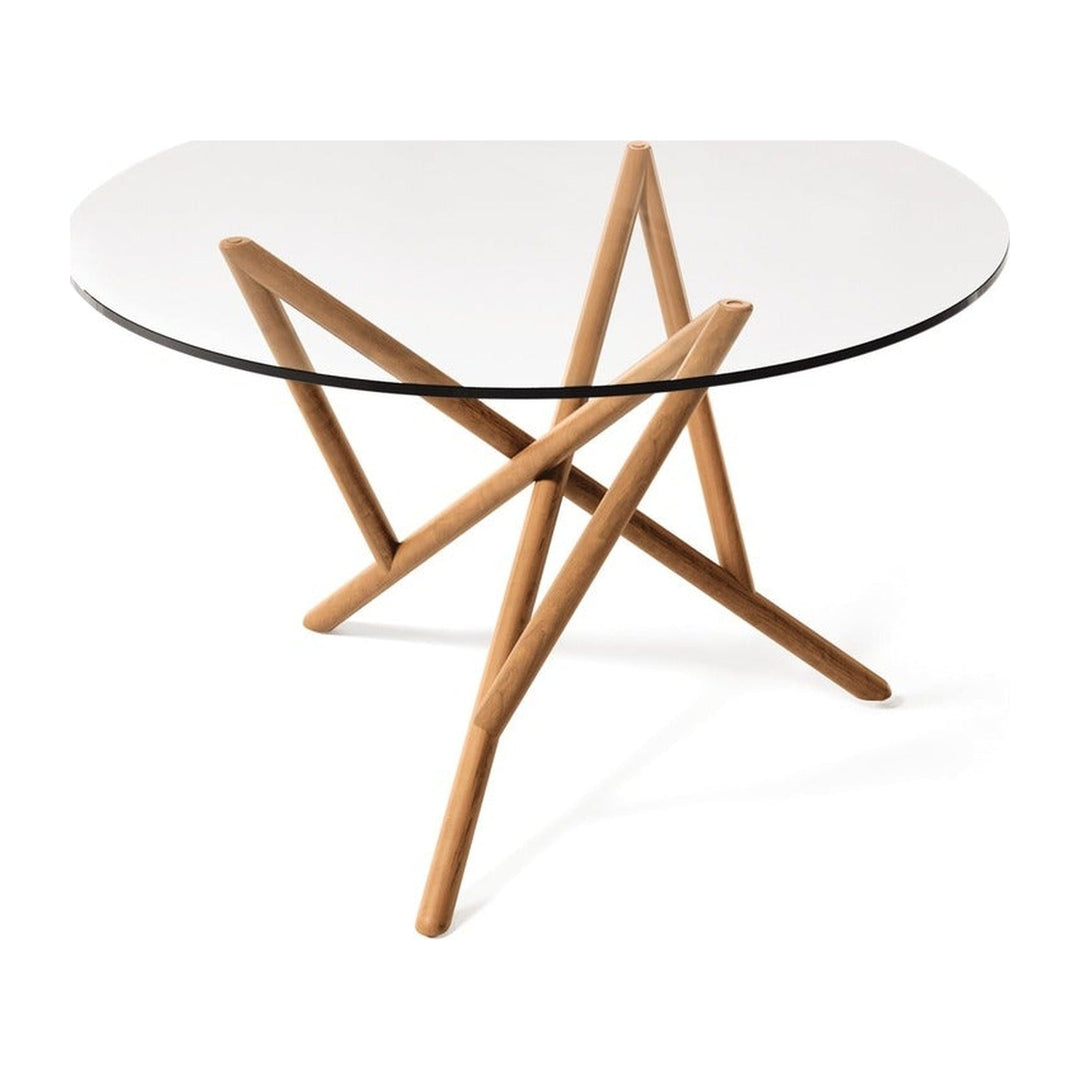 Baton Round Glass Top Table Copeland Furniture
