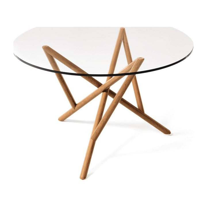 Baton Round Glass Top Table Copeland Furniture