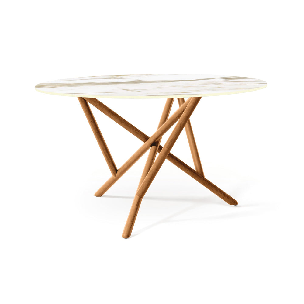 Baton Round Sintered Stone Top Table angle view