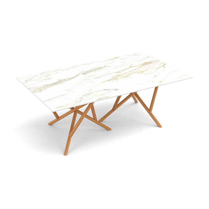 Baton rectangular sintered stone top dining table detail