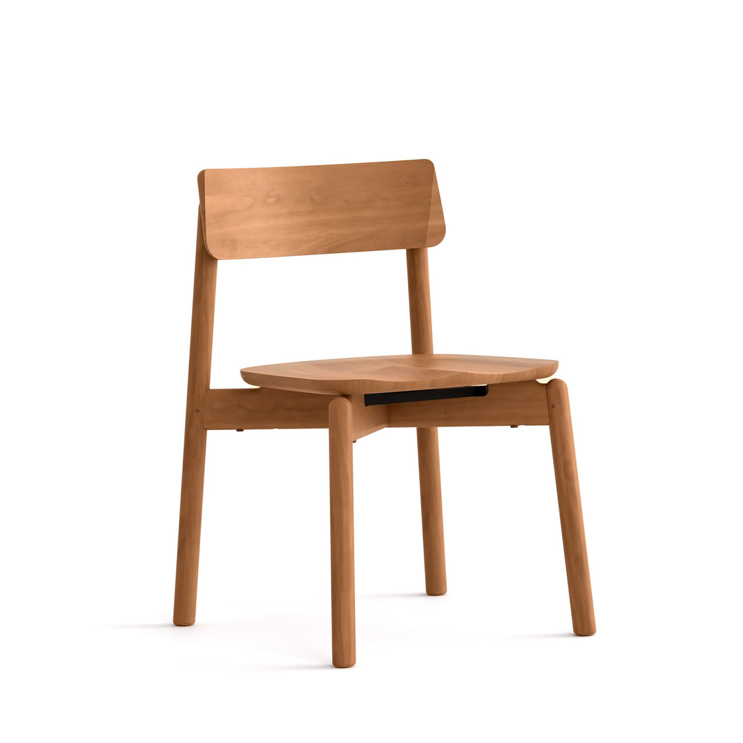 Baton Stackable Chair in natural cherry on white