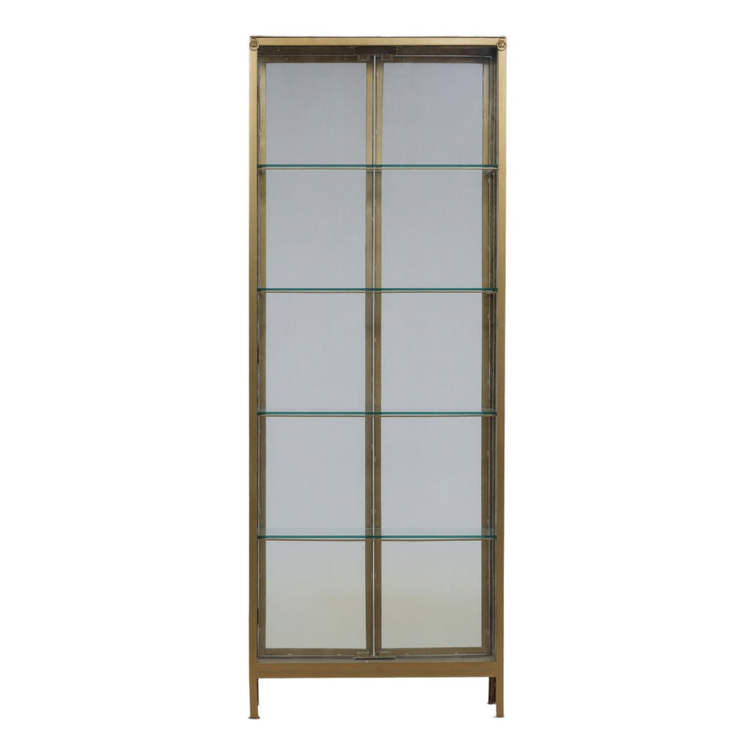 Arlen Brass Finish Glass Cabinet, back view