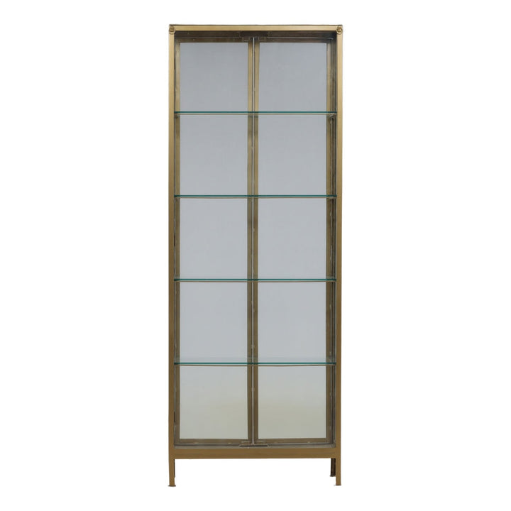 Arlen Brass Finish Glass Cabinet, back view