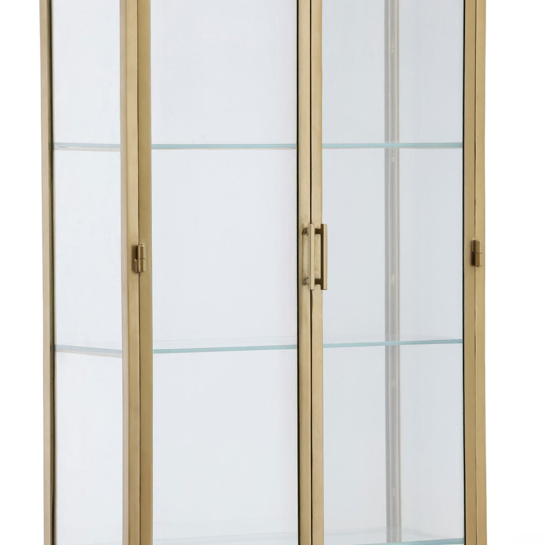 Arlen Brass Finish Glass Cabinet, detail 1 view