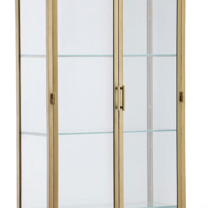 Arlen Brass Finish Glass Cabinet, detail 1 view