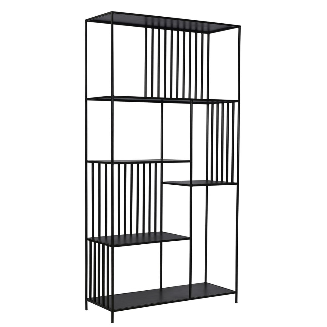 Ronan Metal Bookcase, three-quarter studio view