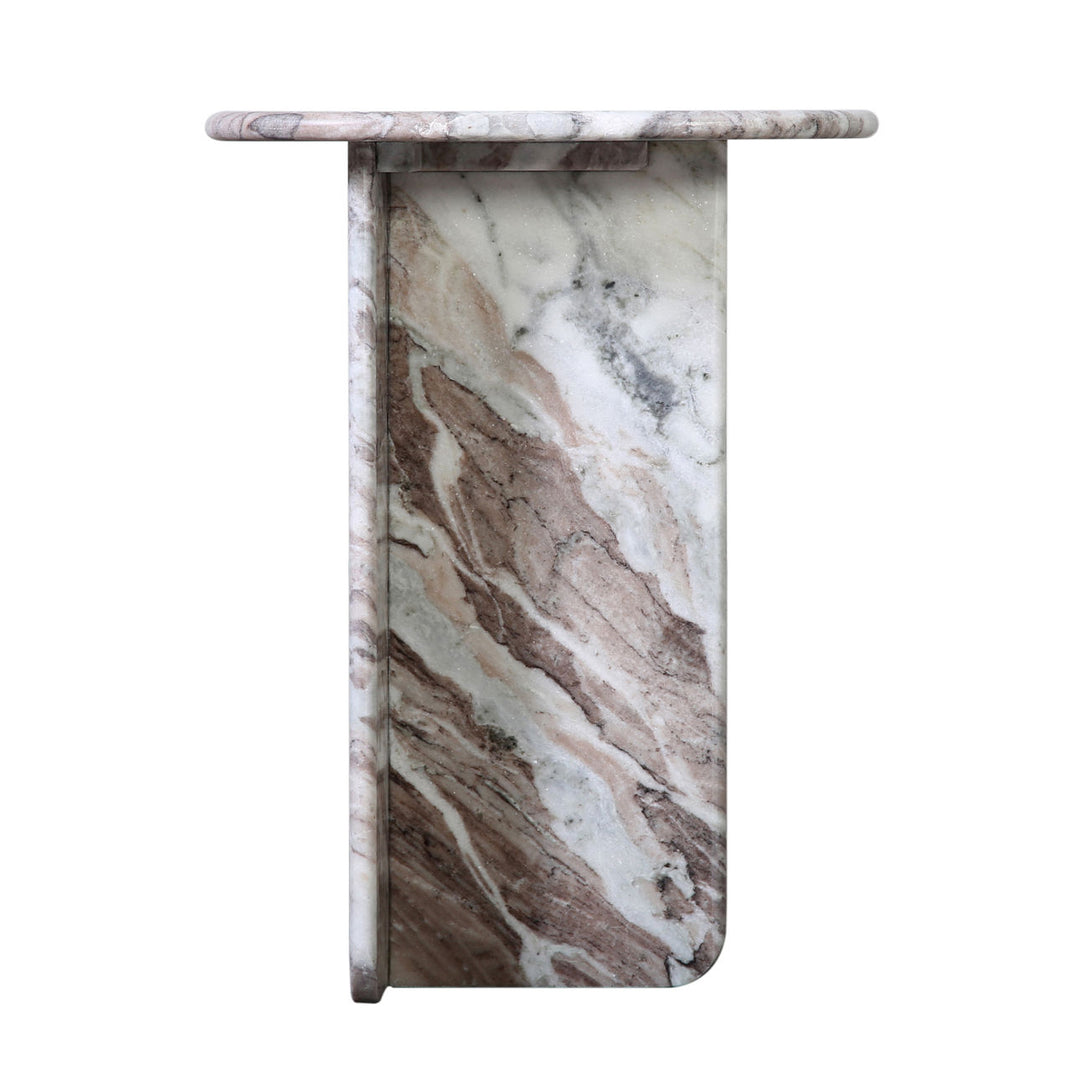 Caro Marble Side Table, profile view