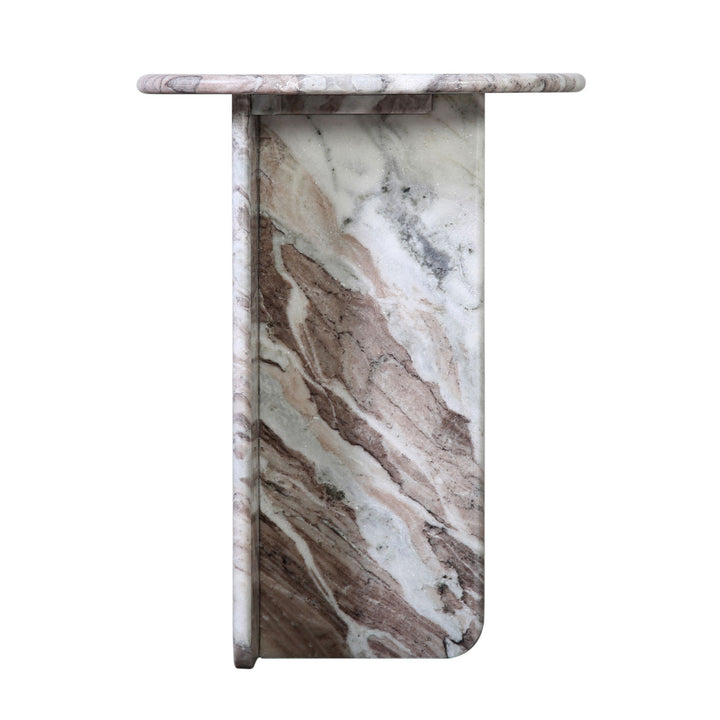 Caro Marble Side Table, profile view
