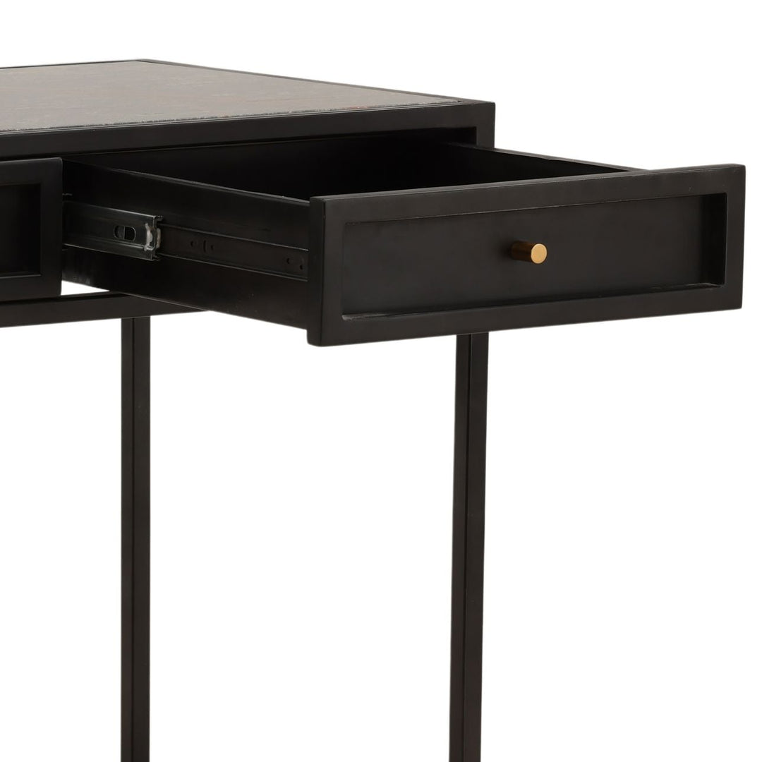Alena Marble Desk, Brown and Green Marble, detail 2 view