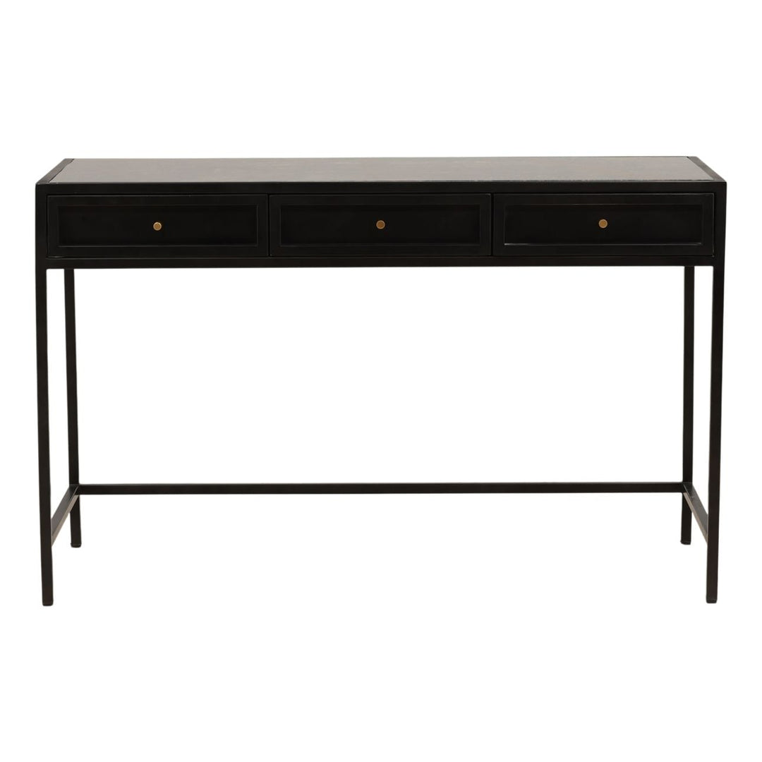 Alena Marble Desk, Brown and Green Marble, front view