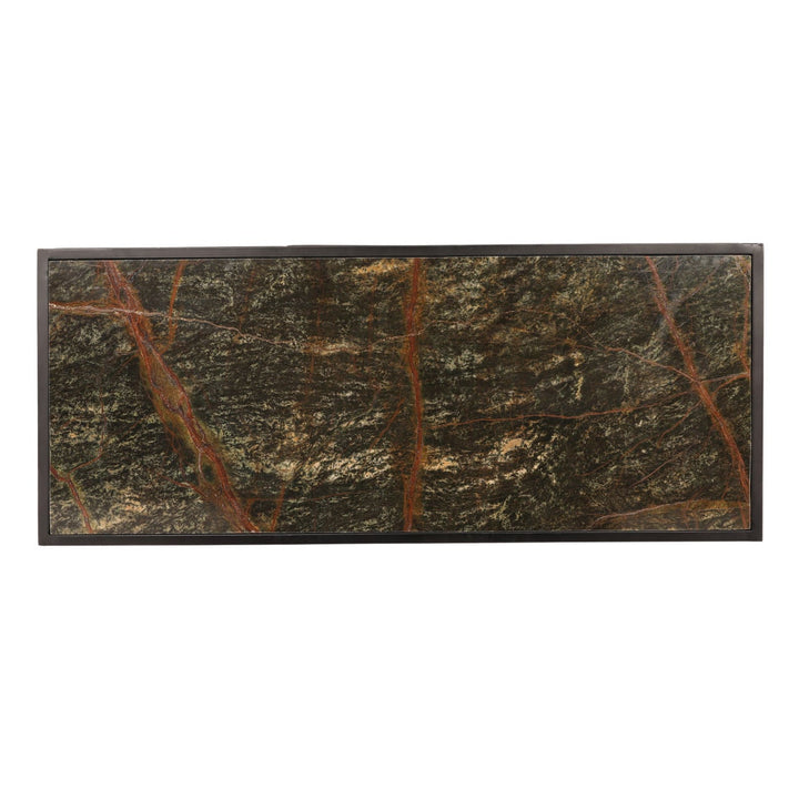 Alena Marble Desk, Brown and Green Marble, overhead view