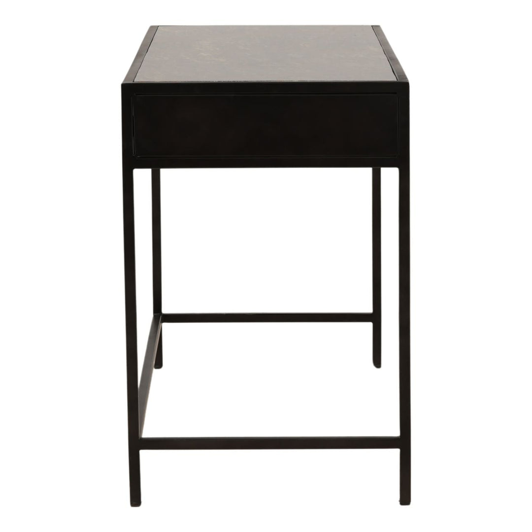 Alena Marble Desk, Brown and Green Marble, profile view