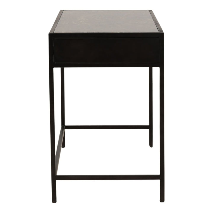 Alena Marble Desk, Brown and Green Marble, profile view