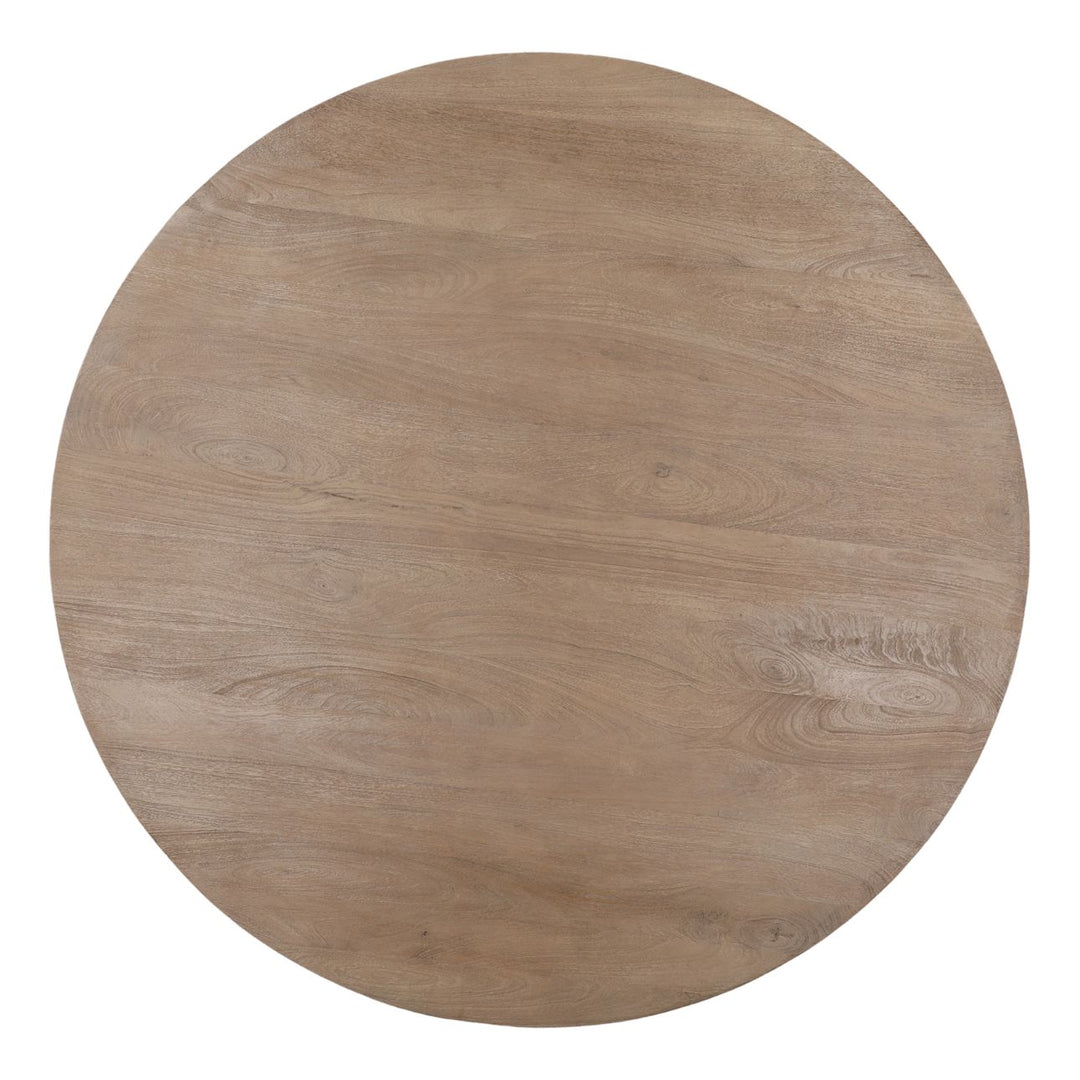 Bergen Natural Mango Wood Dining Table, overhead view
