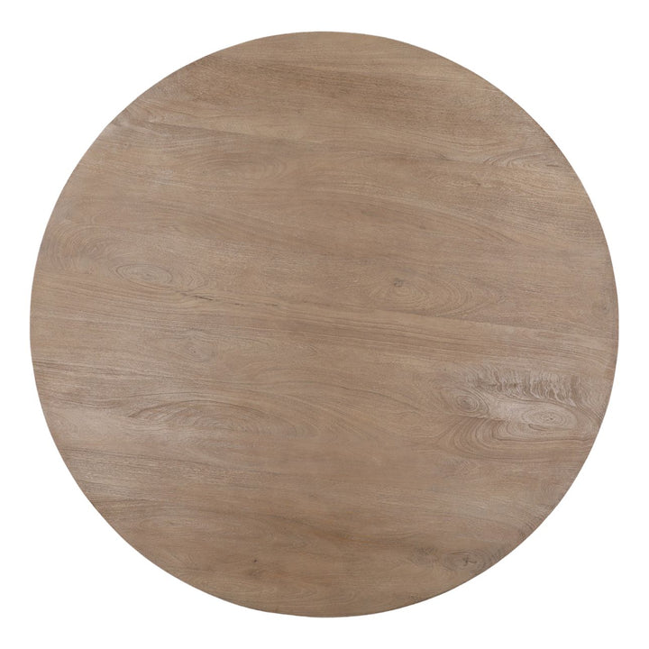 Bergen Natural Mango Wood Dining Table, overhead view