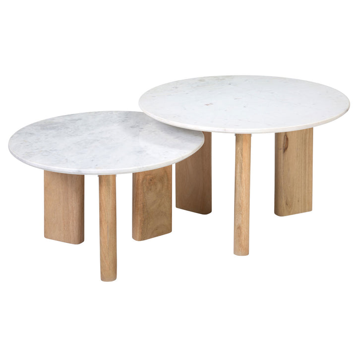 Brea Marble Coffee Tables - Set of 2, three-quarter studio view