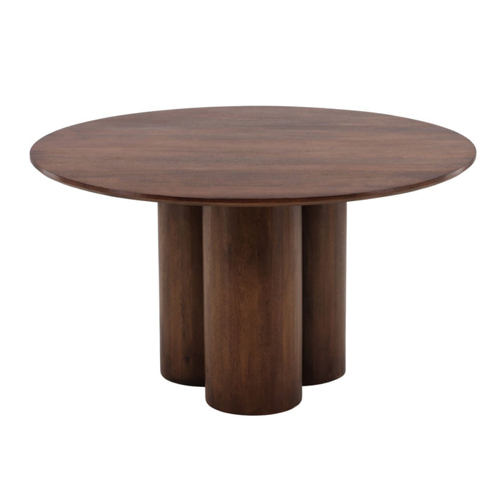Hugo Mango Wood Round Dining Table, overhead view