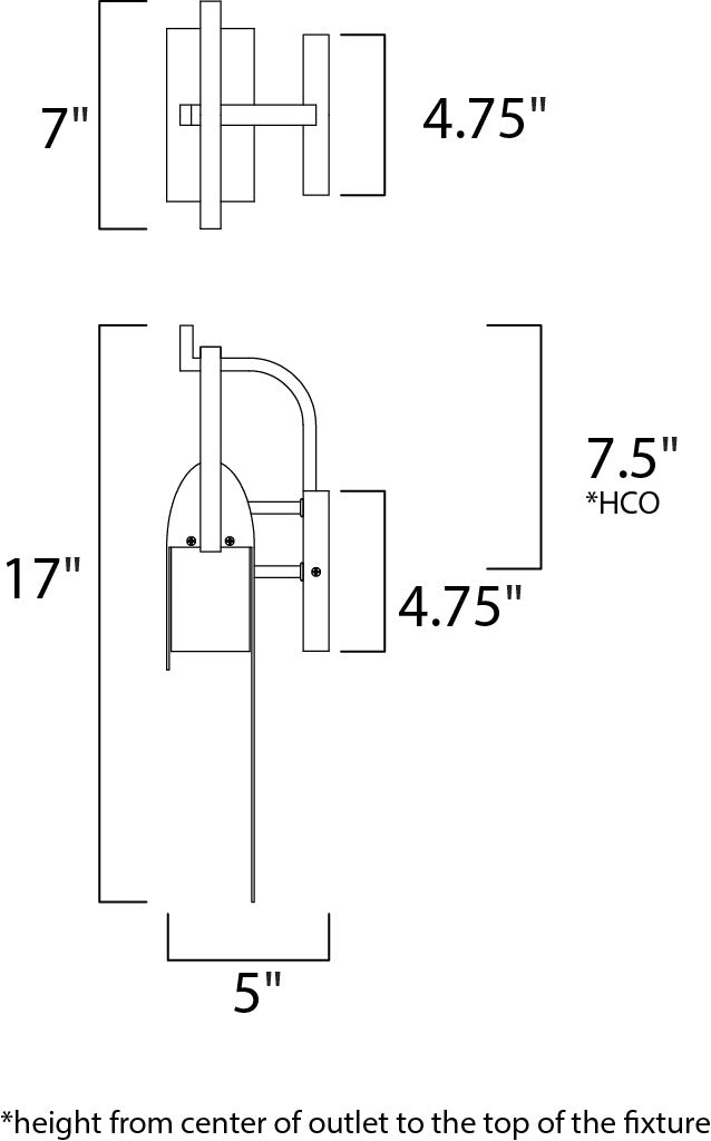 Laredo LED Outdoor Sconce 565594 by Studio M Lighting – line drawing