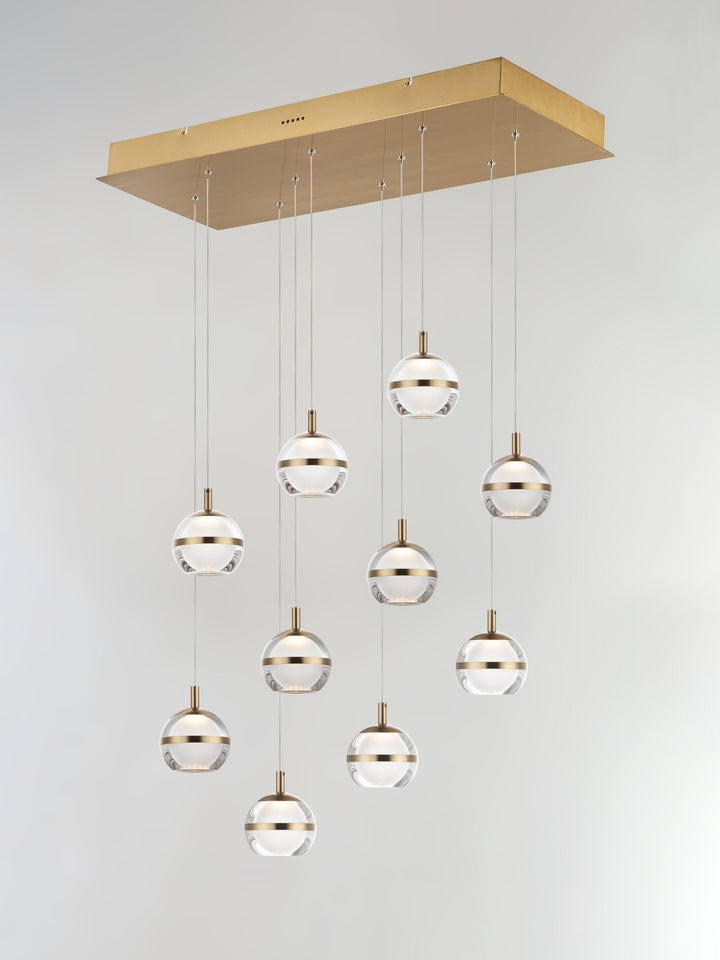 Swank LED 10-Light Rectangular Pendant by Studio M Lighting – lifestyle