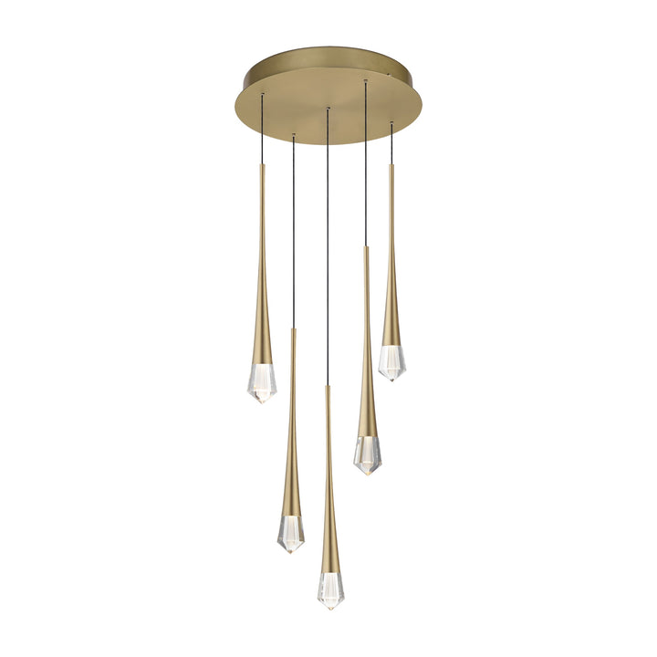 Pierce 5-Light LED Pendant by Studio M Lighting in Gold