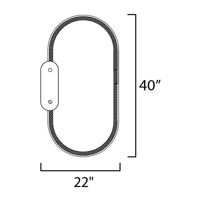 Stonewall LED Mirror by Studio M Lighting – line drawing