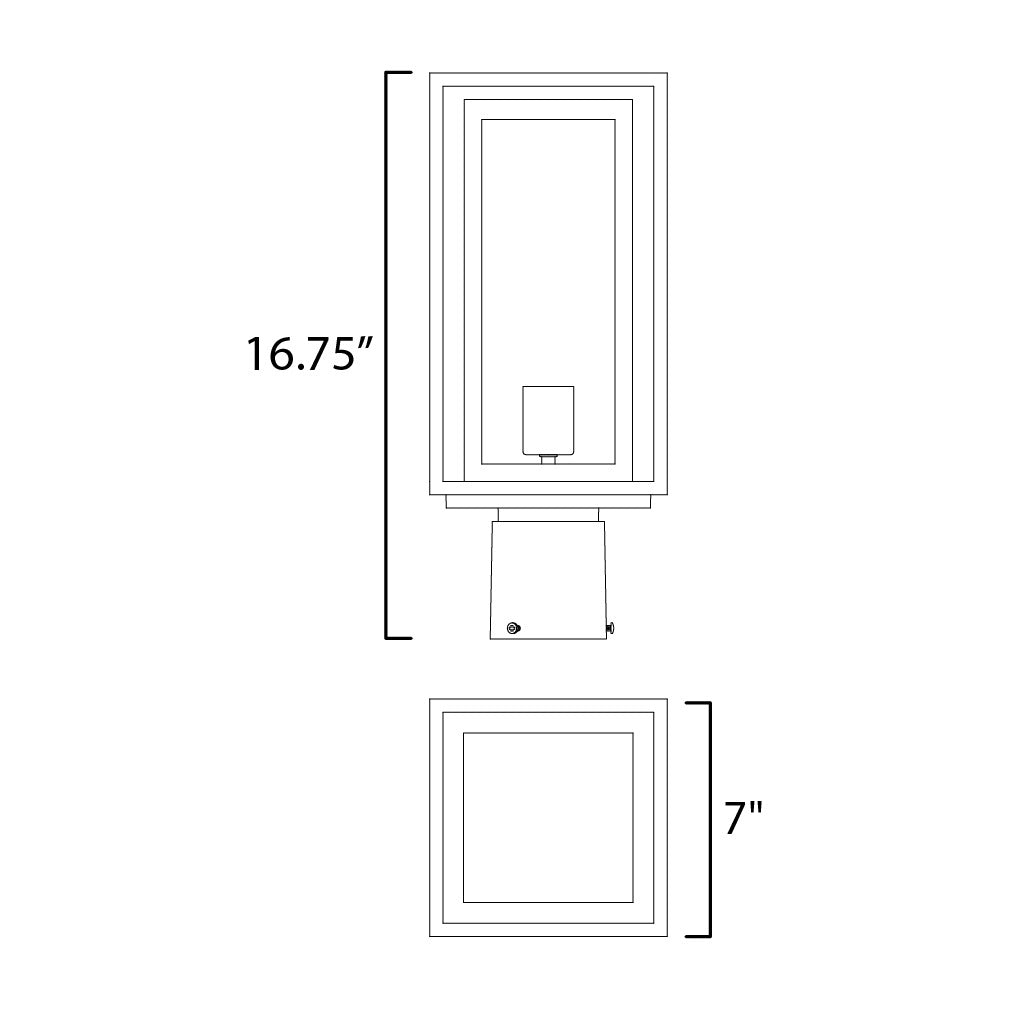 Cabana 1-Light Outdoor Post Mount by Studio M Lighting – line drawing