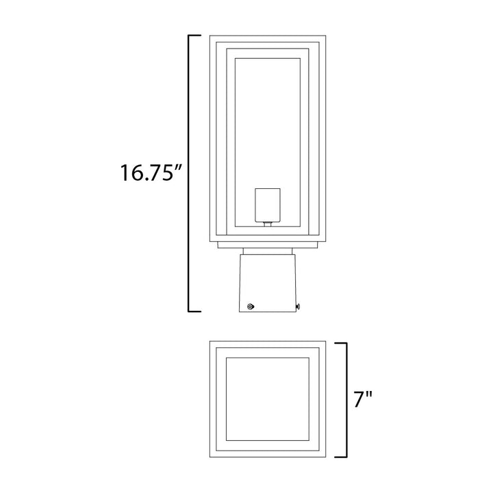 Cabana 1-Light Outdoor Post Mount by Studio M Lighting – line drawing